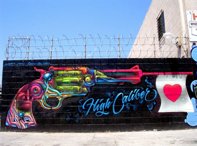Ilustrasi Graffiti di tembok hitam