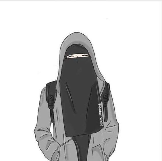 Kartun Muslimah Bercadar Cantik