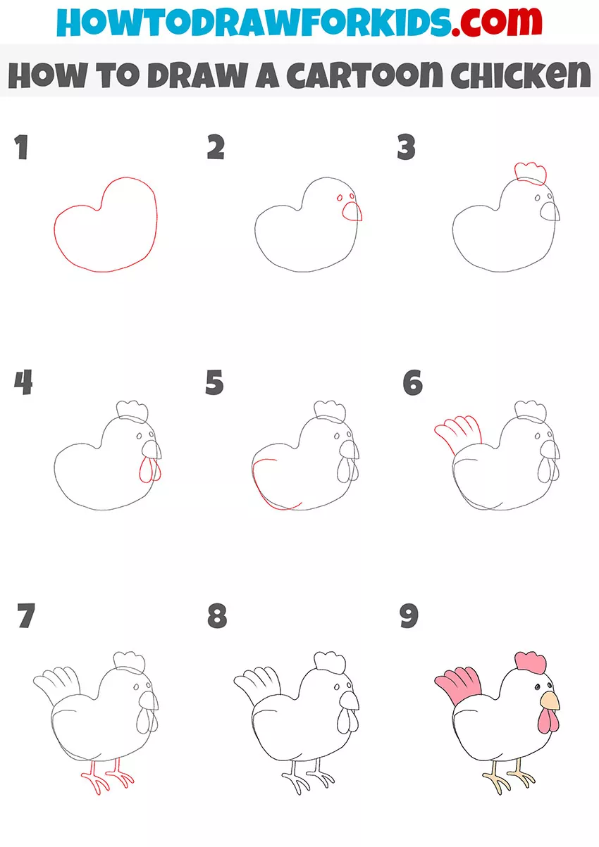 cara menggambar ayam