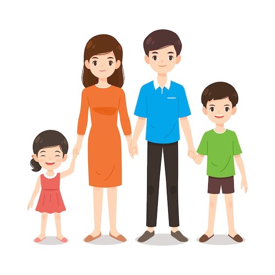 gambar Kartun Keluarga 4 Orang