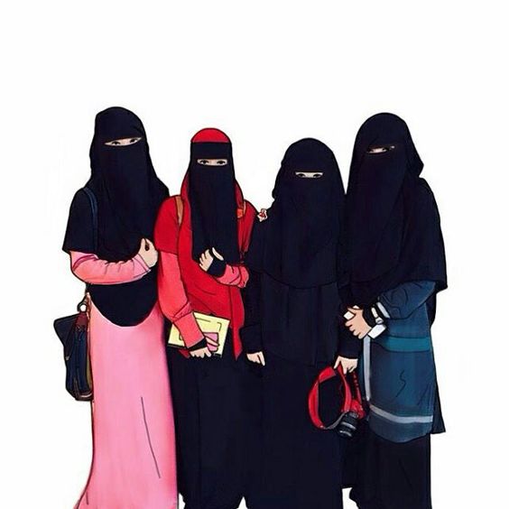 kartun muslimah 4 sahabat bercadar cantik